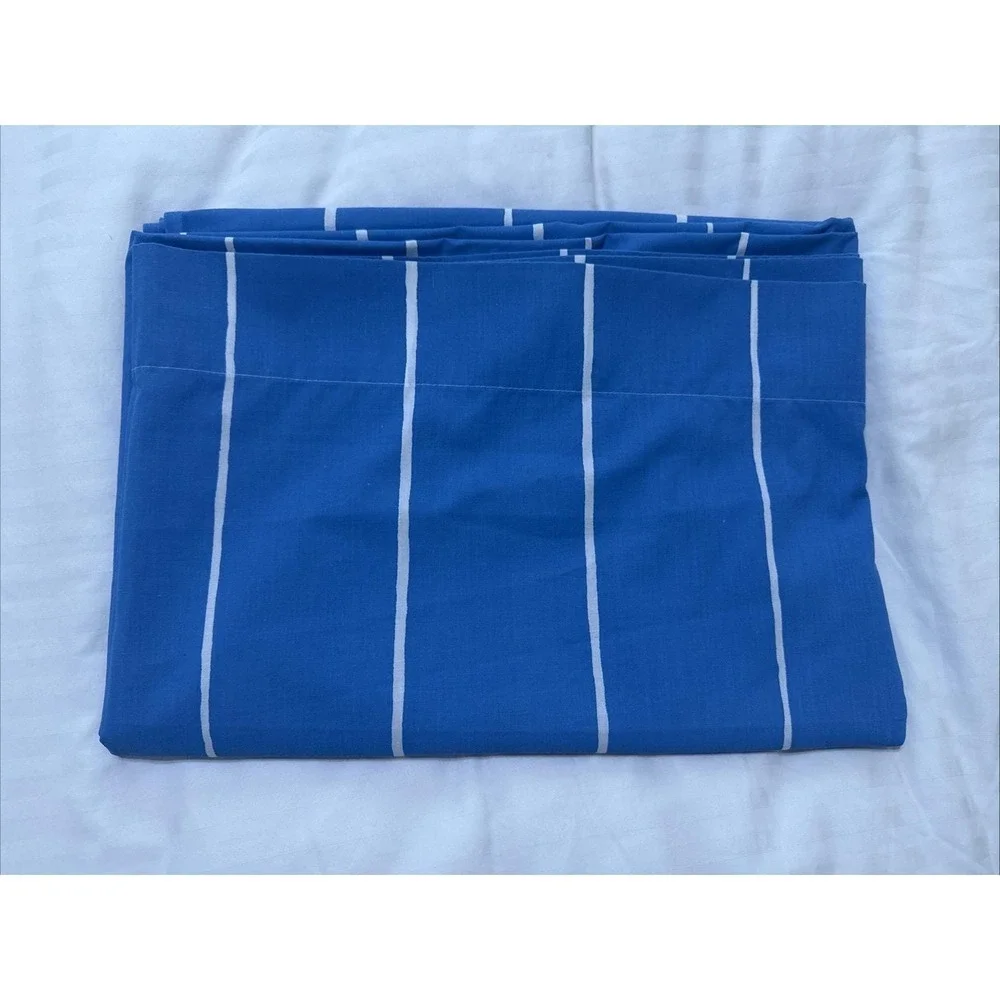 Vtg Marimekko Dan River Twin Flat Sheet Only Blue With White Stripes‎ 67